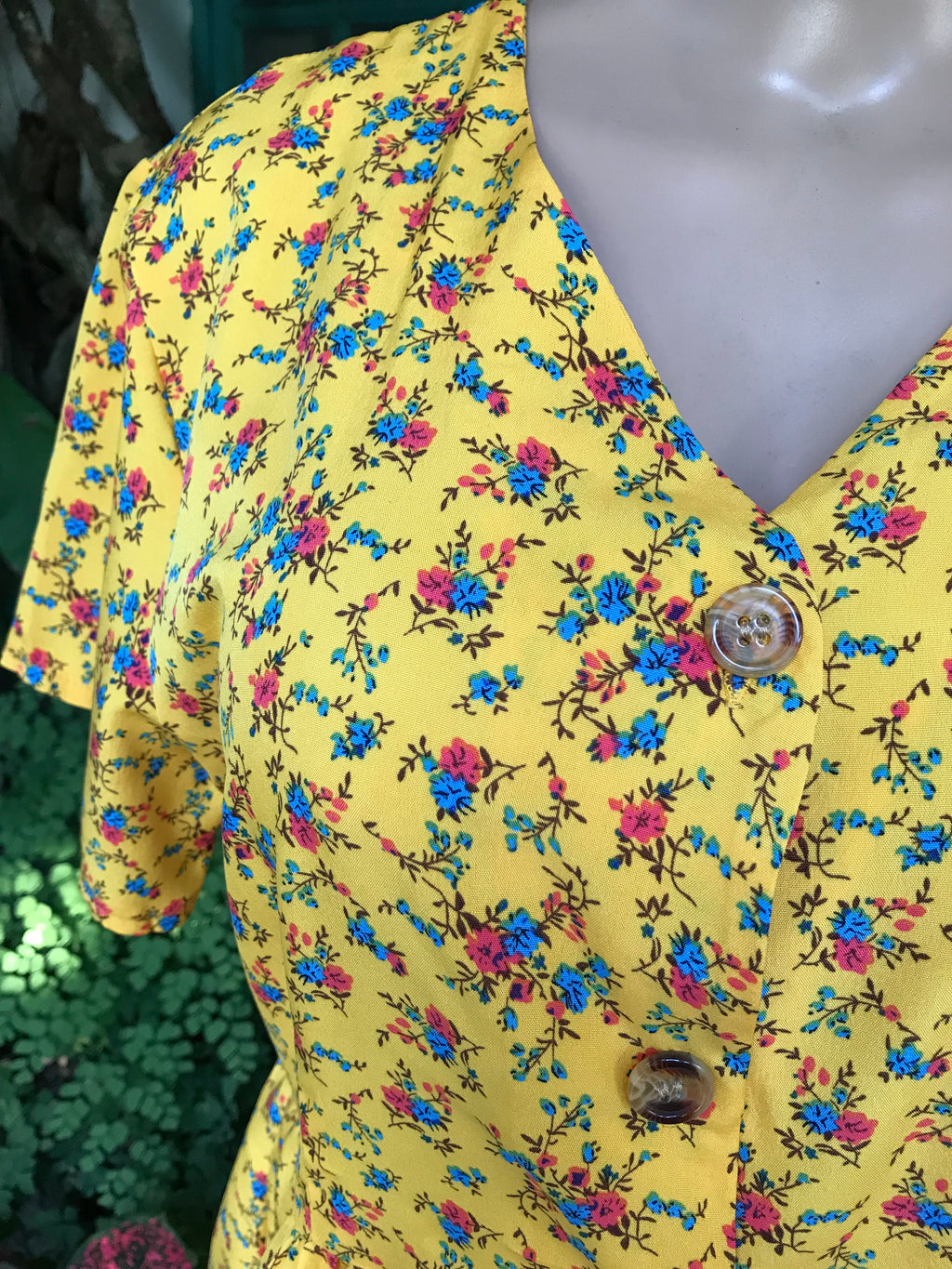 floral button light sun dress : colours available