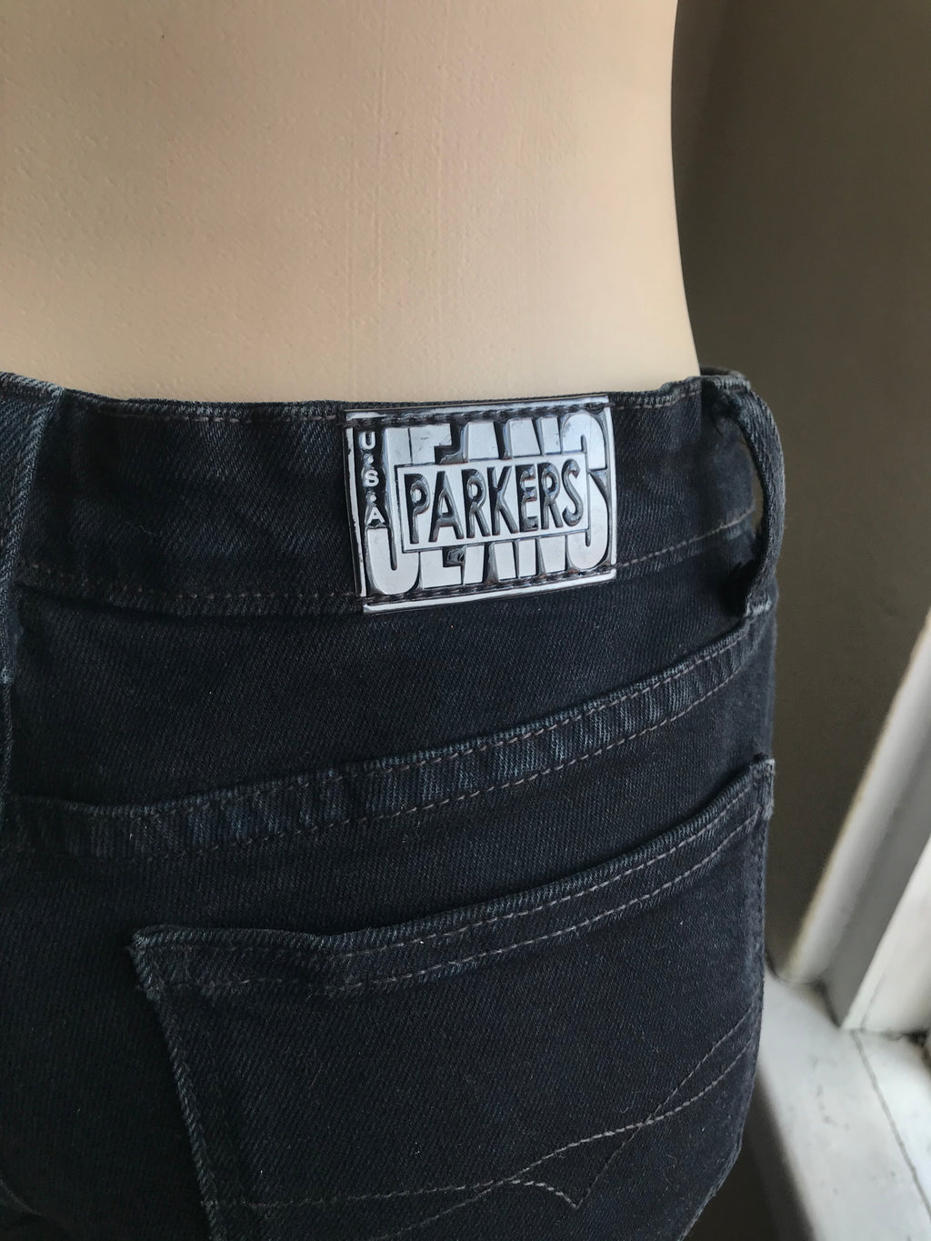 Vintage black bell jeans :::  s-m (9/10) stretch