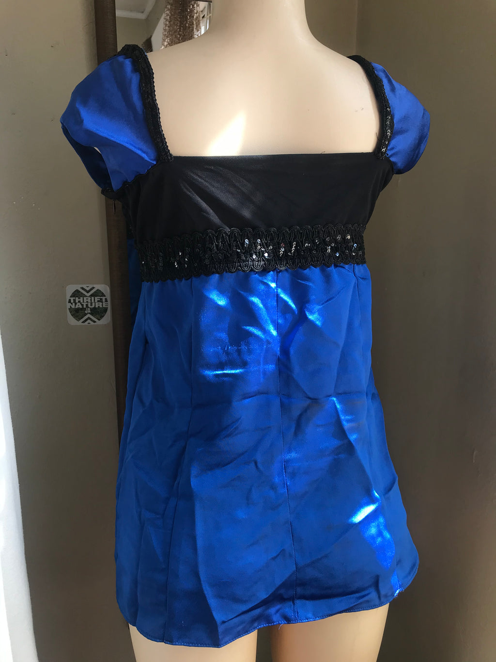 blue silky semi formal blouse … L