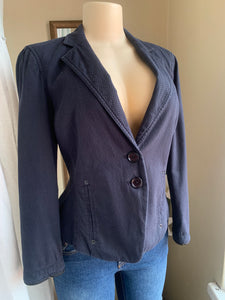 Navy blue blazer with zipper detail M >>>