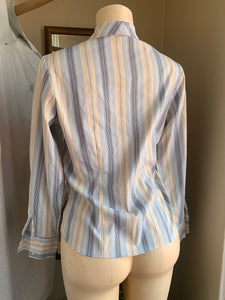 Professional pin striped shirt blue+yellow+black … M size 8