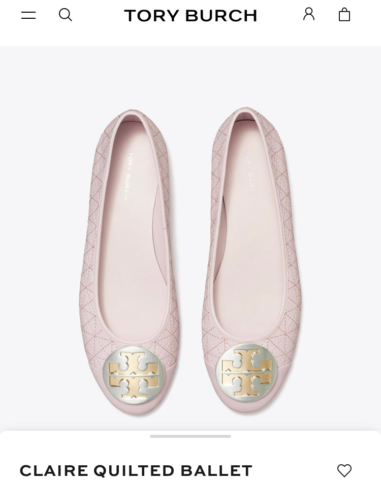 New in Box Tory Burch quilted light purple Ballet Flats *** size 8.5