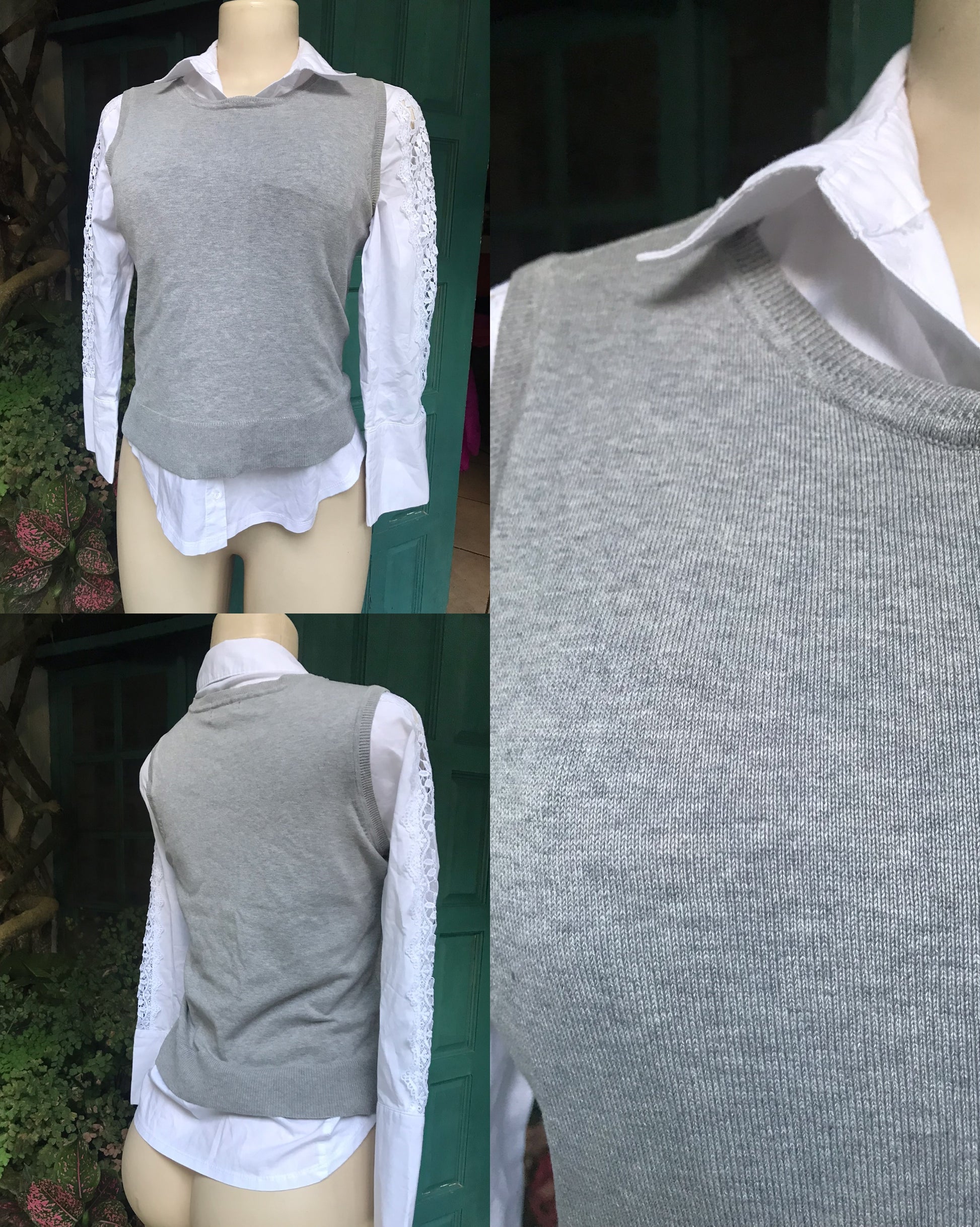 grey knit vest ... s/m