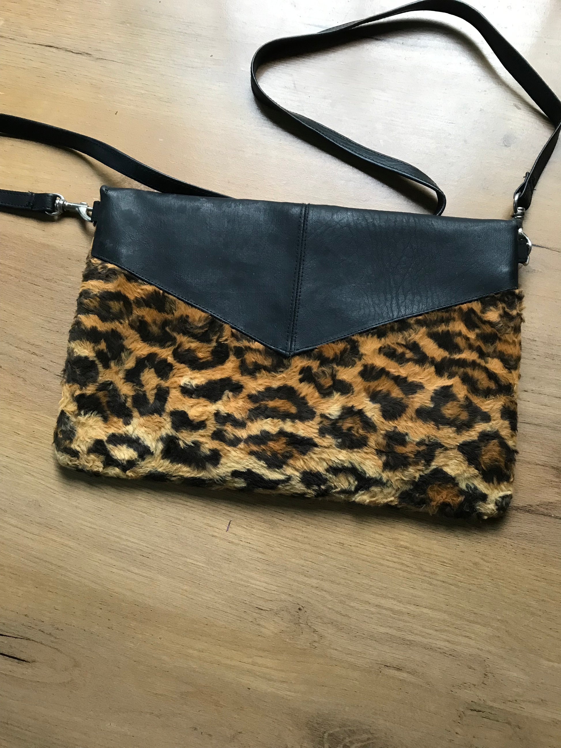 Cheetah envelope crossbody bag fluffy *** made in jamaica