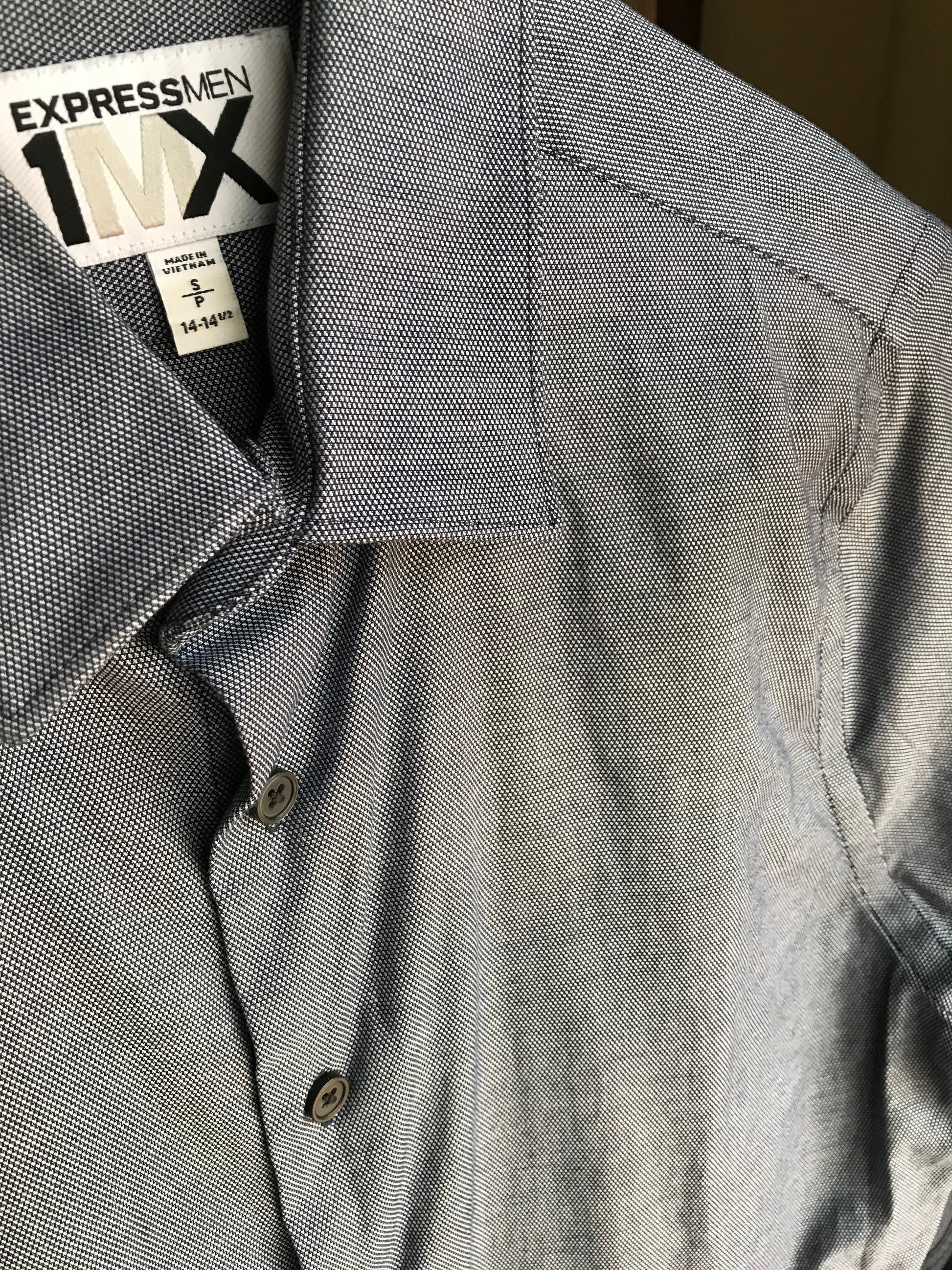 Men's grey print button shirt s