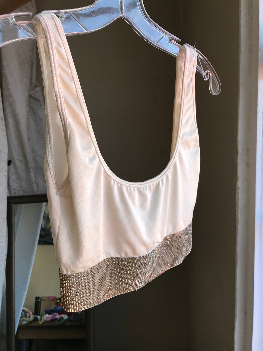 Cream gemstone bikini set Brazilian cut xs/S