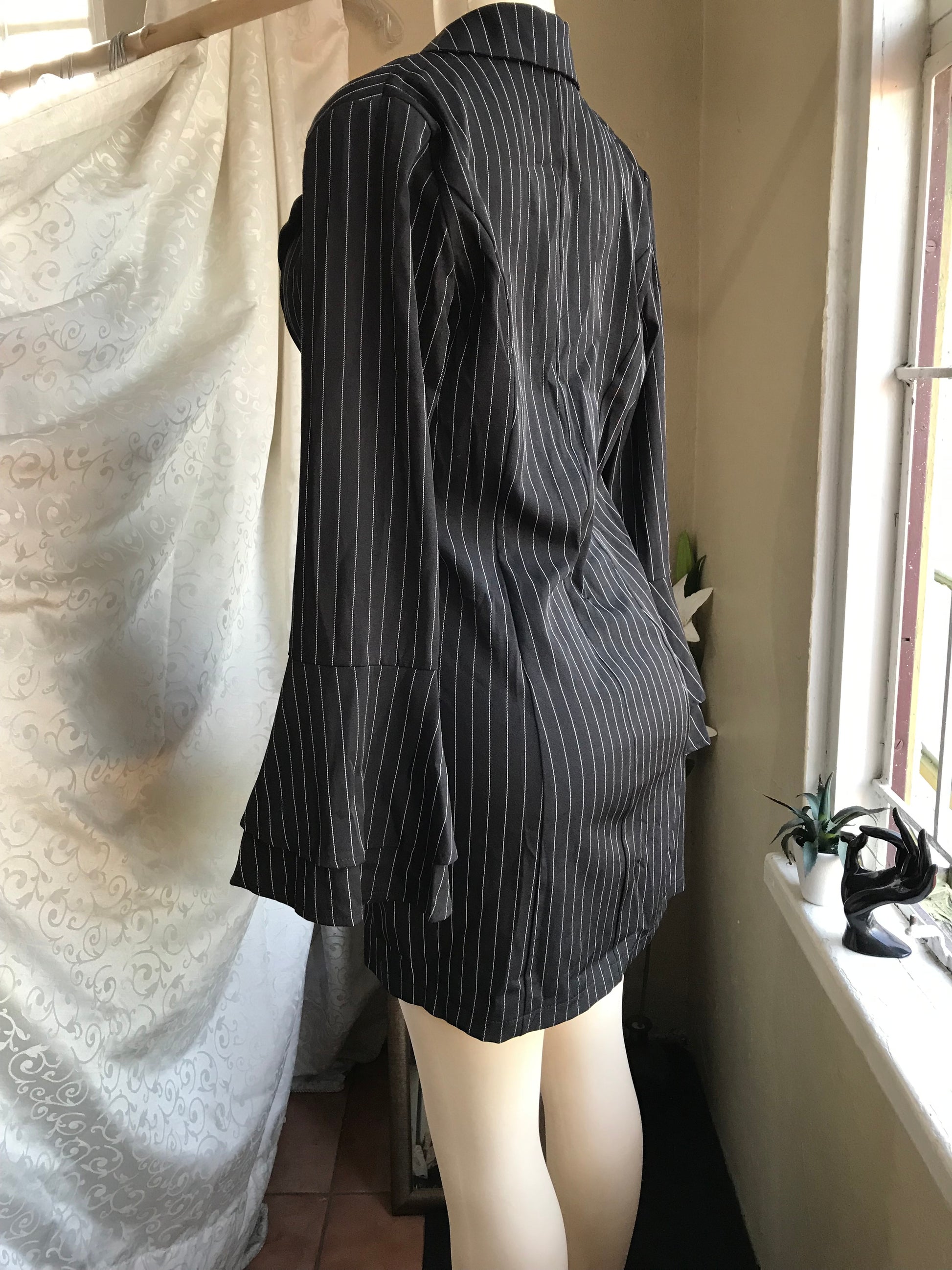 Black pinstripe blazer dress. S-M Thrift Nature Closet Ja Black pinstripe blazer dress. S-M Thrift Nature Closet Ja