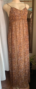 Sheer brown cheetah maxi dress s