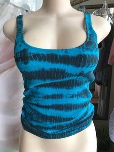 Teal blue Tie dye ribbed tank top … s/m