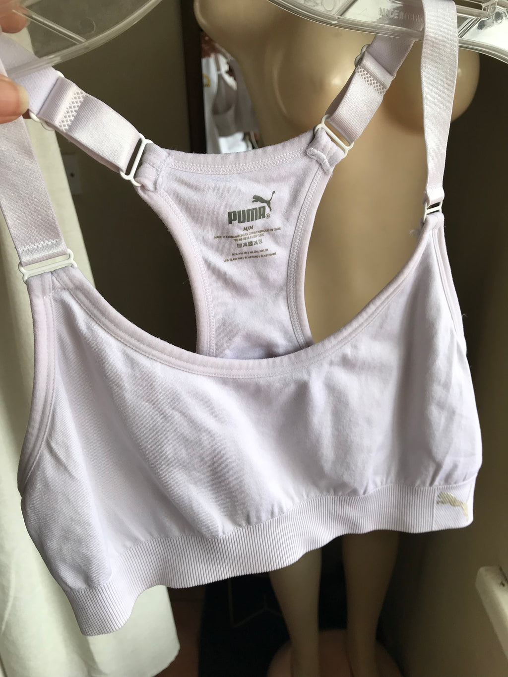white puma exercise crop top... m