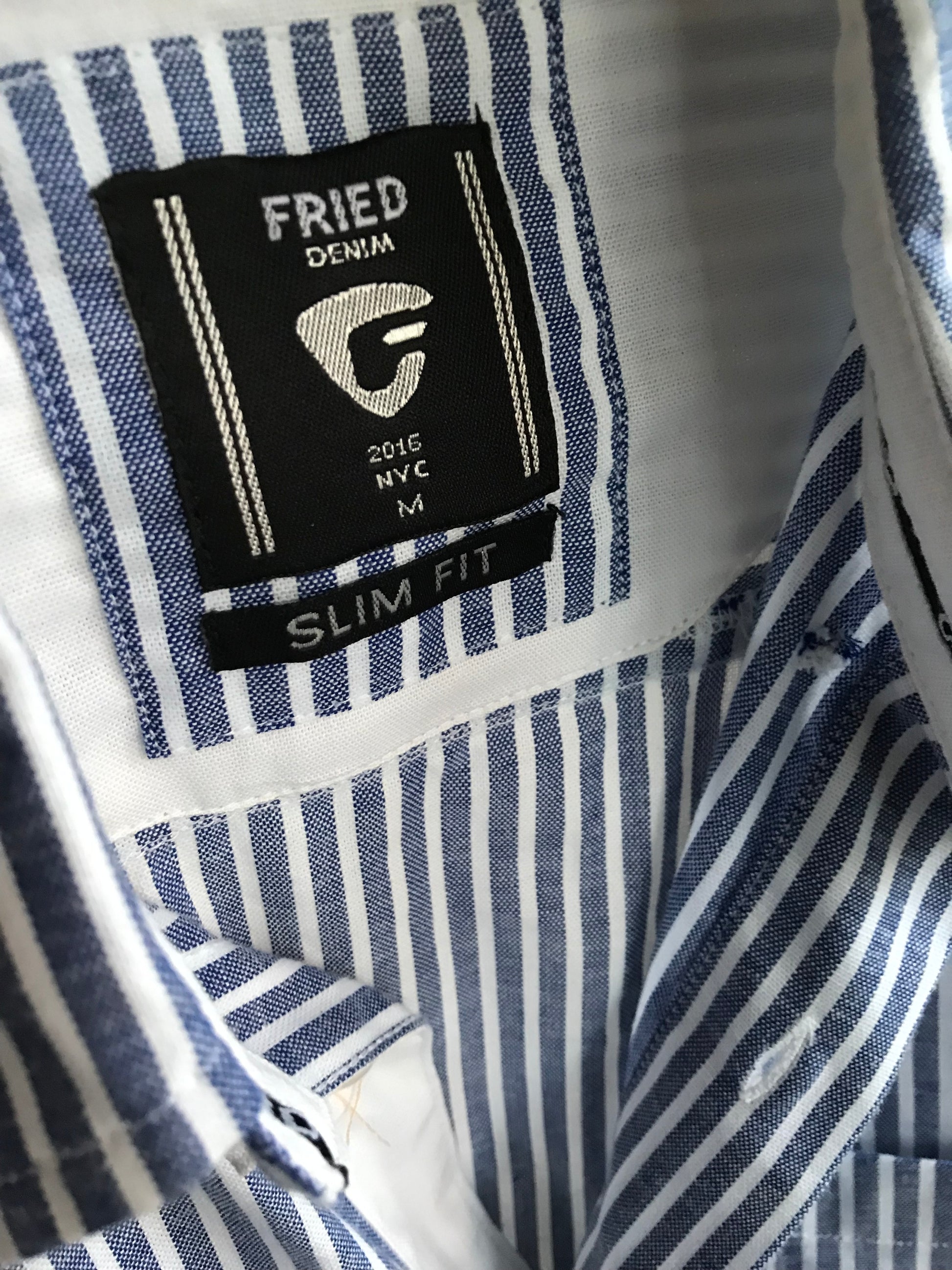 cotton blend blue stripe button shirt ... mens m ,,,
