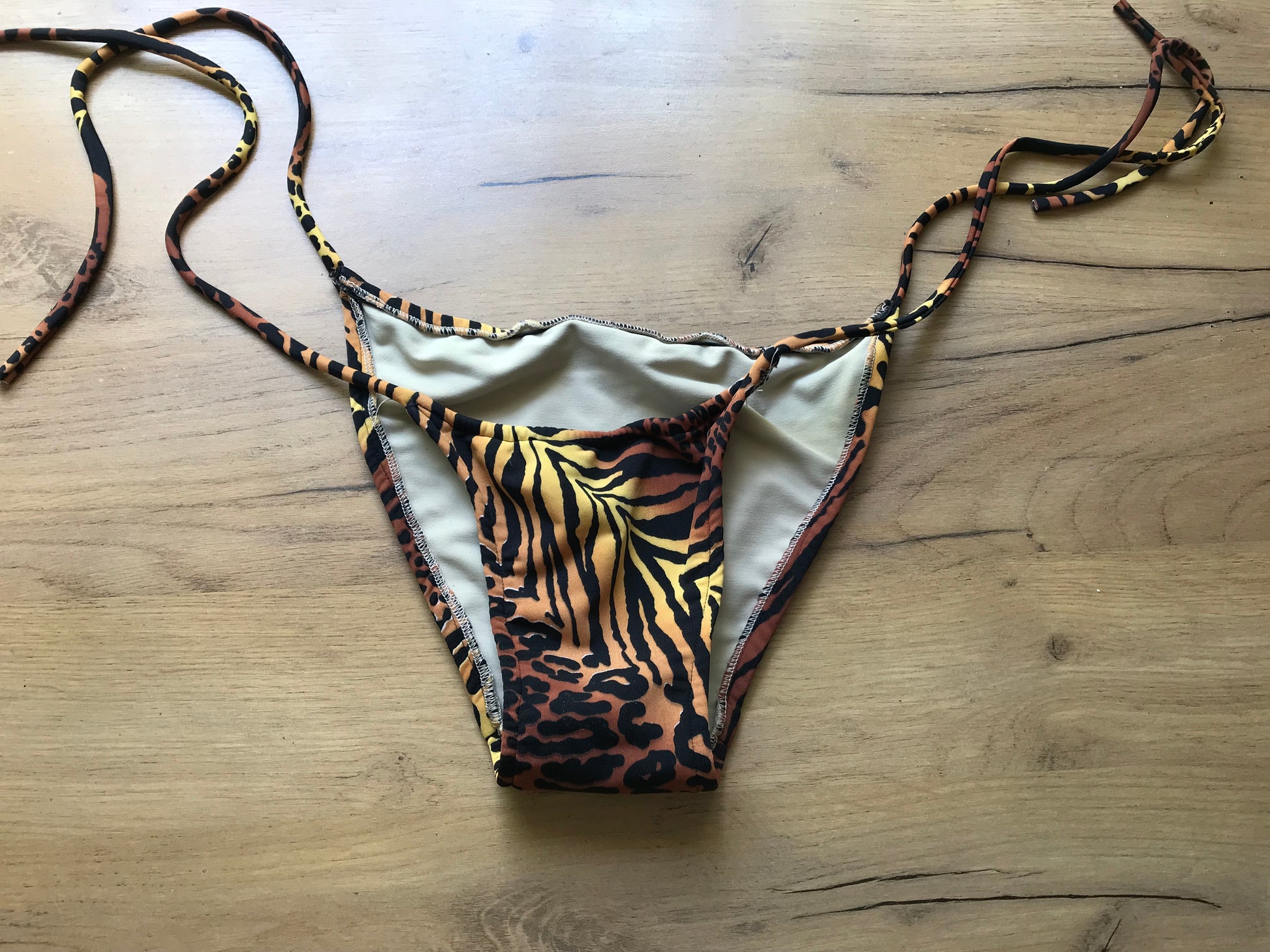 cheetah print bikini bottom tied . s