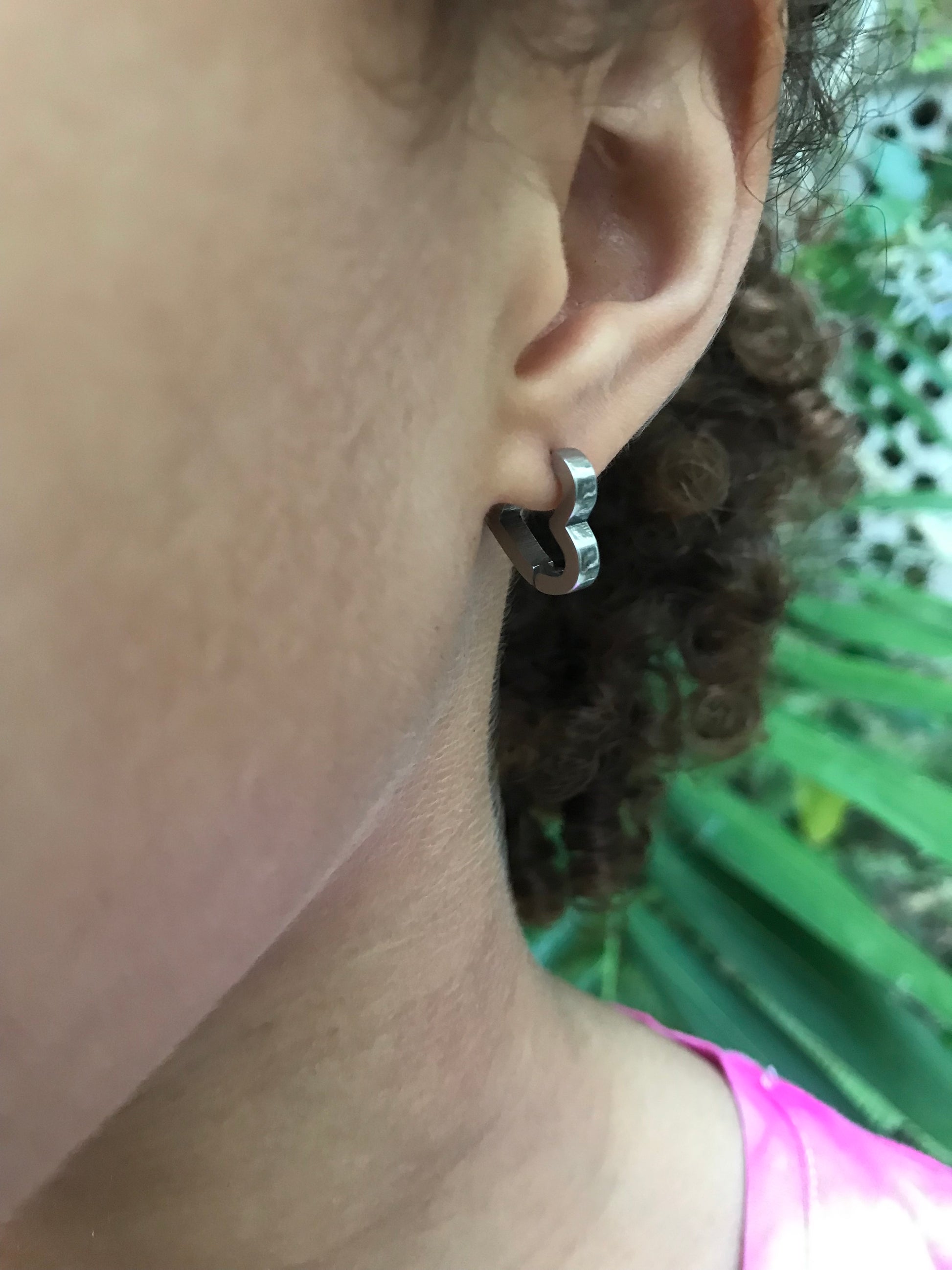 New Heart Shape Stainless Steel Earrings *** Gold/Black/Silver