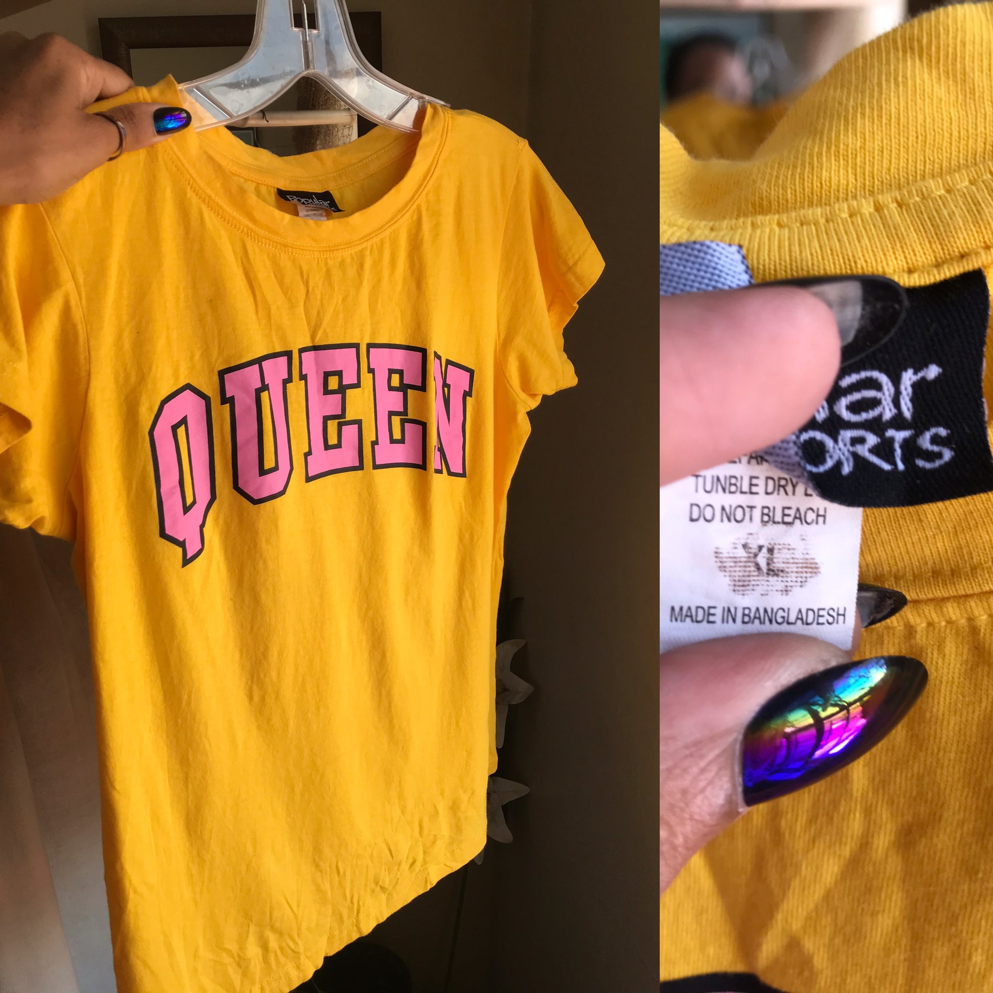 QUEEN graphic tee mustard 100& cotton... best fit M to XL ,,,