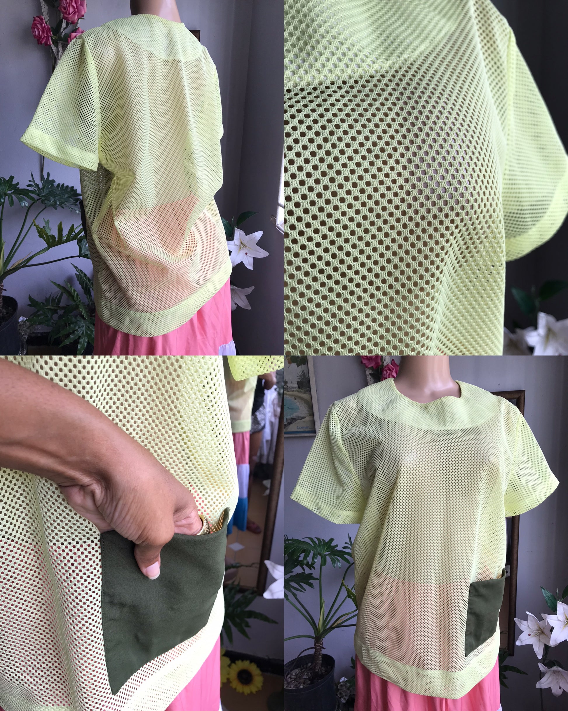 unisex neon mesh tee with pocket ... one size fits most
