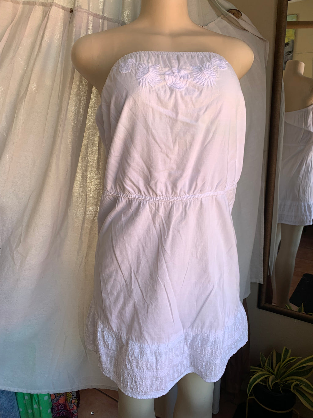 Cotton white tube dress ,,,, XS
