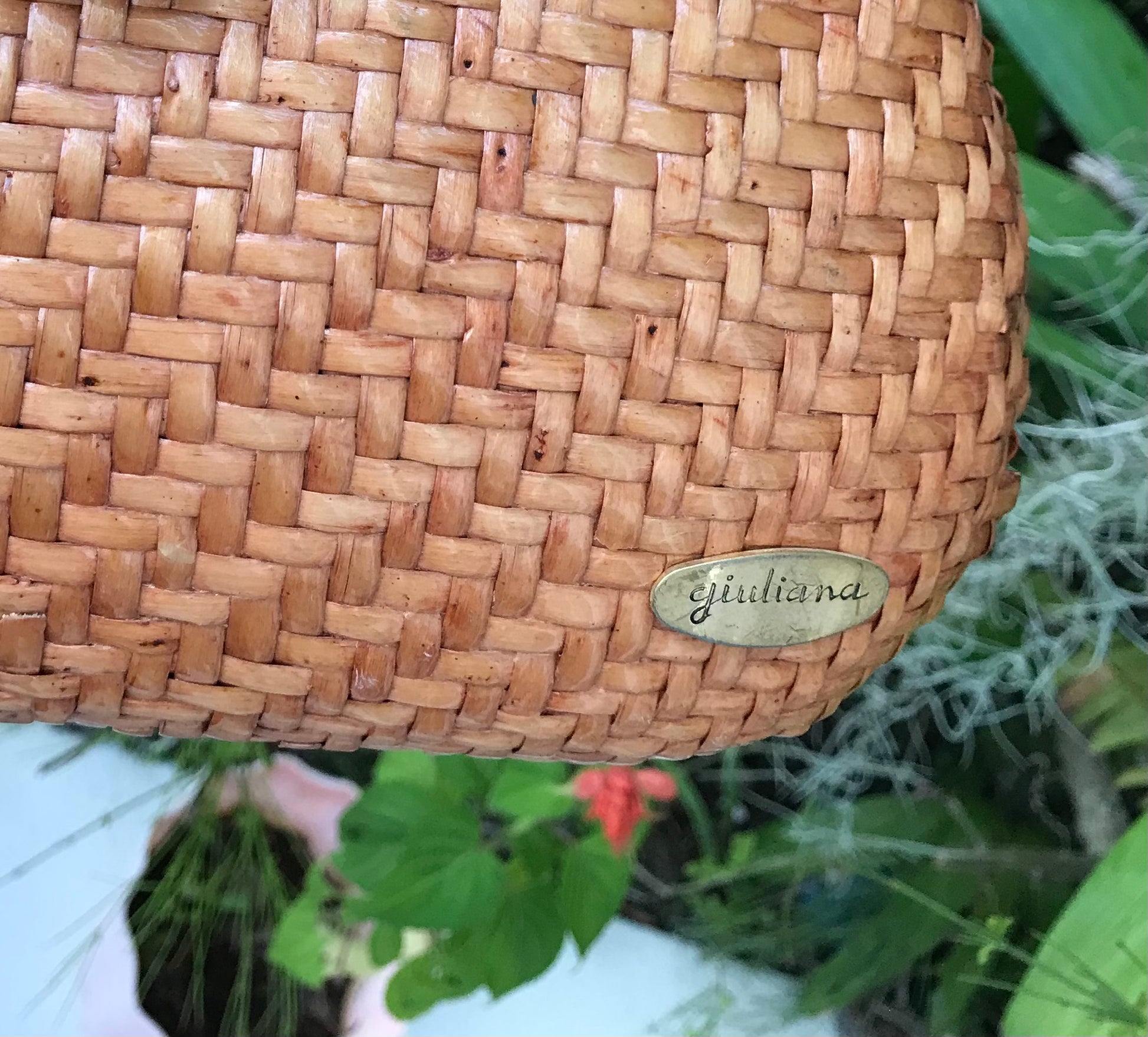 Vintage woven crossbody bag gold chain ^^^