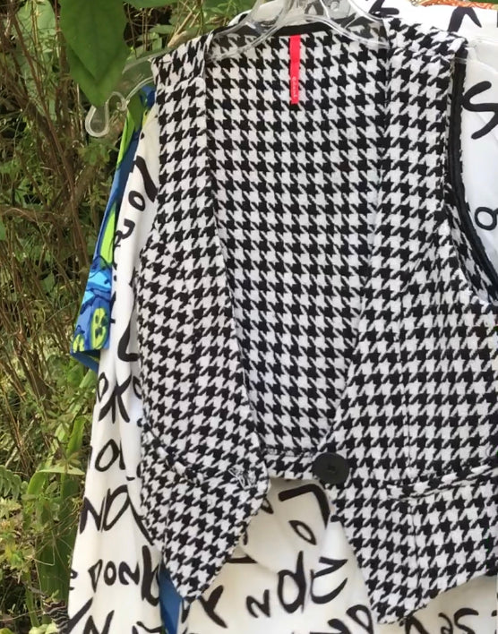 B&W houndstooth waistcoat ... s >>>