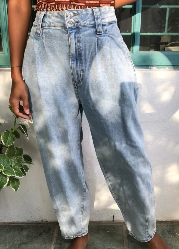 retro light wash balloon jeans ::: w33/L