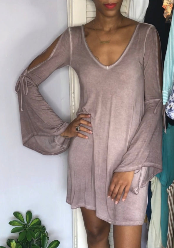 American apparel bell sleeve soft lavender dress . S/m