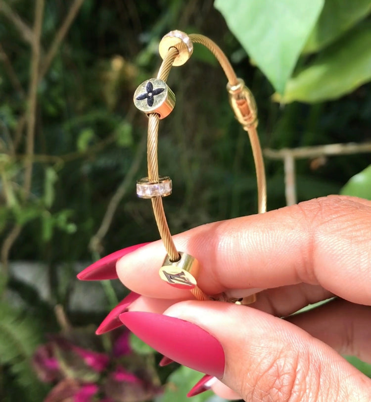 Gold stainless LV magnet bangle bracelet ***