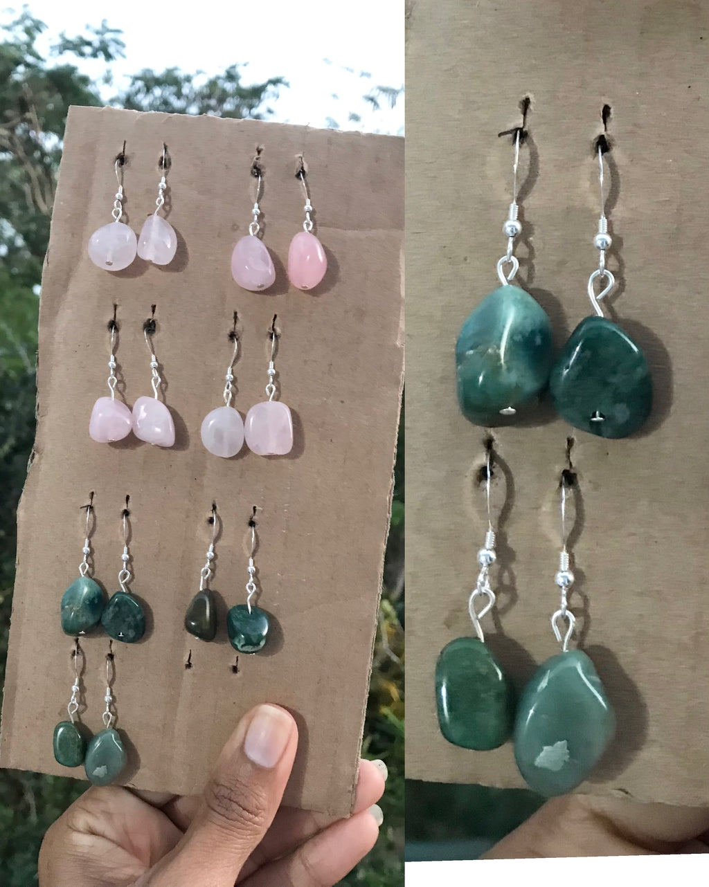 simple moss agate stone earrings *** pendant (TNJ exclusive)