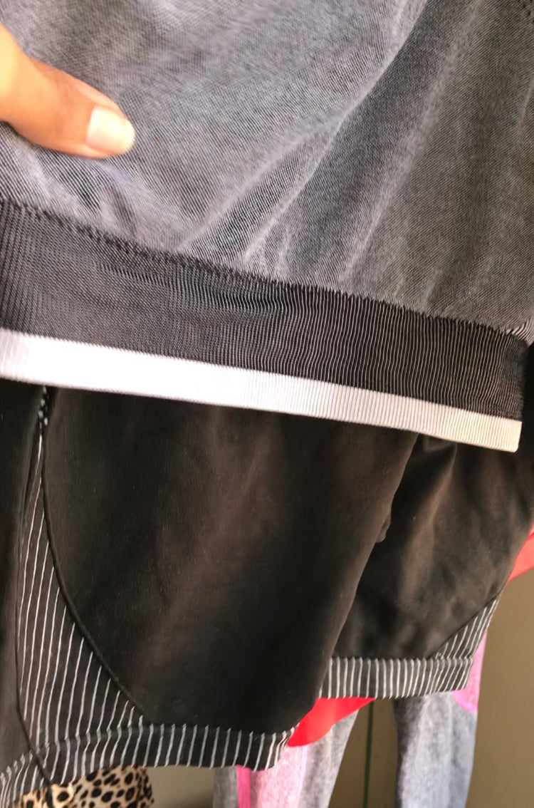 2 tone grey exercise shorts set