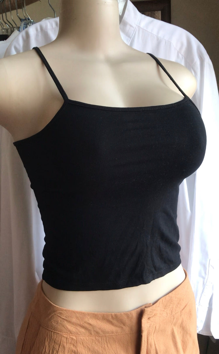 minimal black spaghetti top ... s
