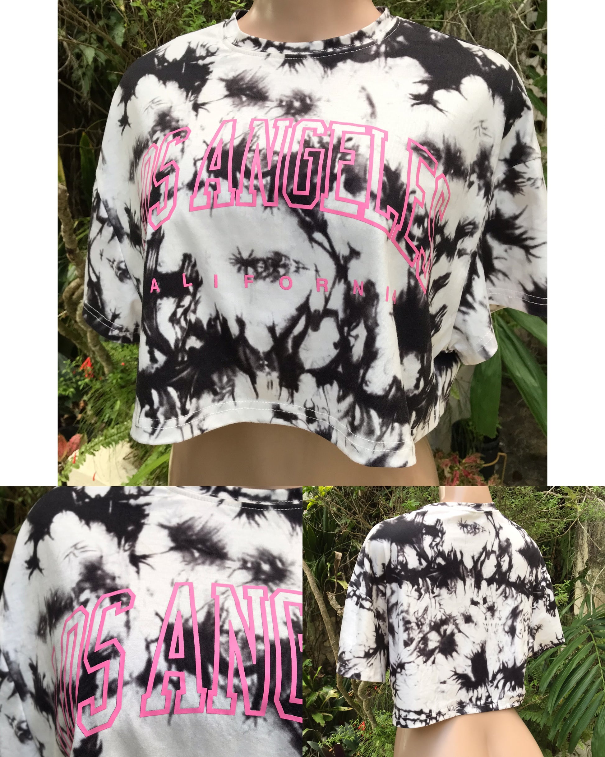 graphic wide cut L.A. tie dye tee ... 1 size fits most ;;;