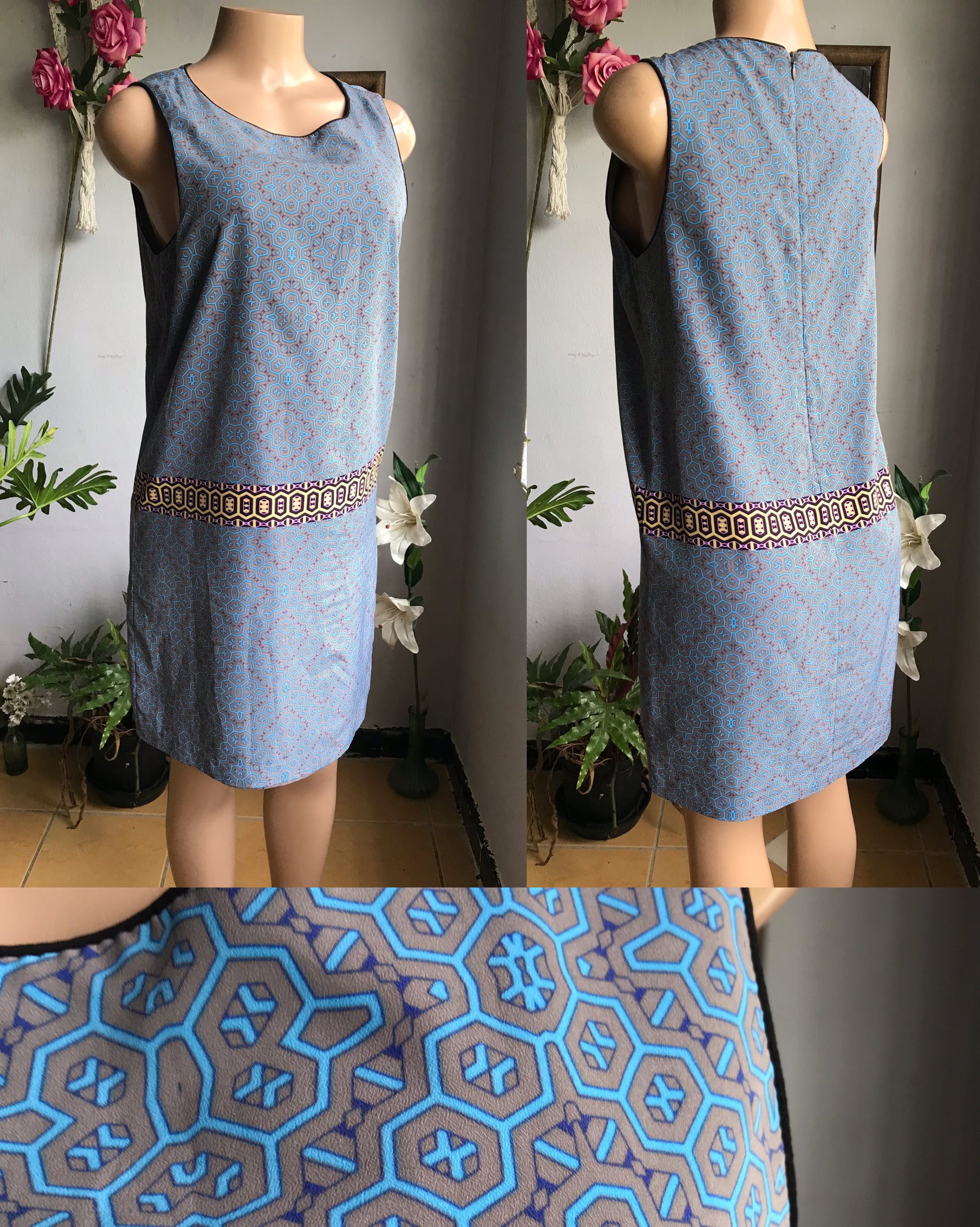 Joe Fresh blue printed tunic dress . M / size 8
