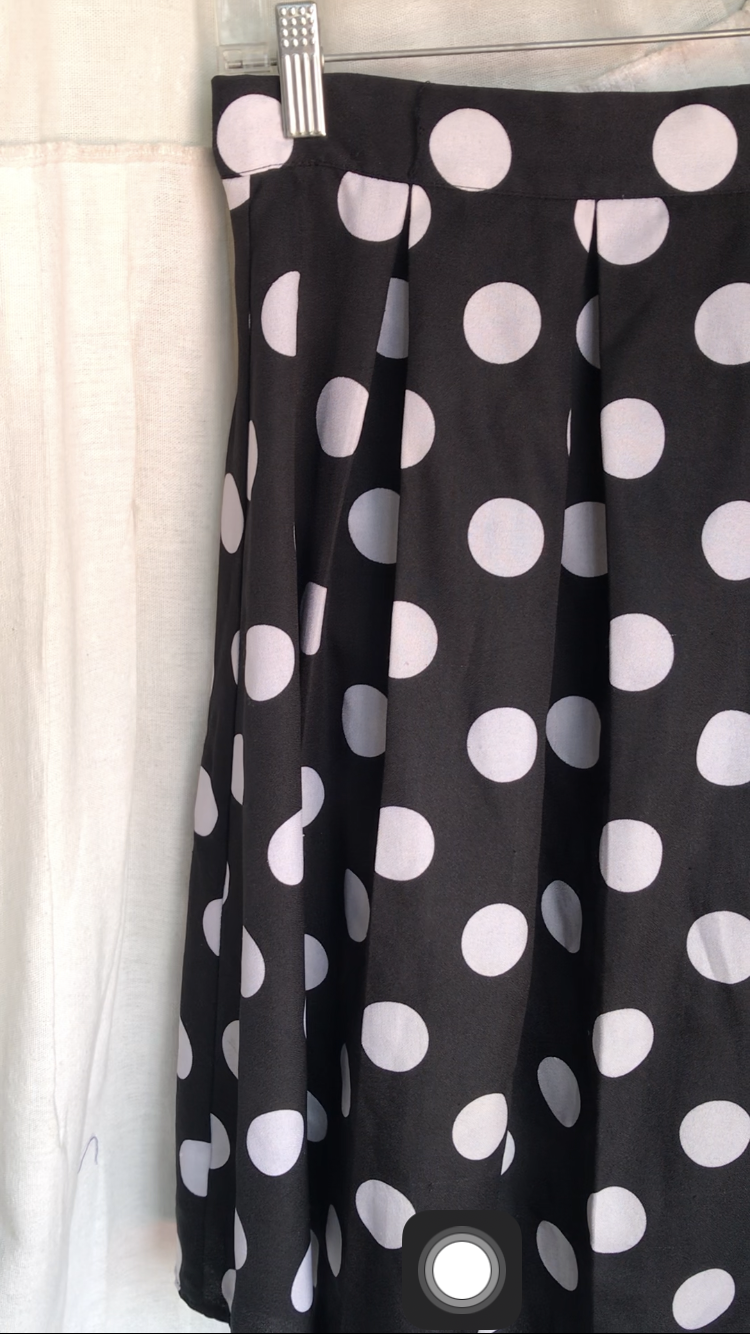 black large polka flare professional skirt s