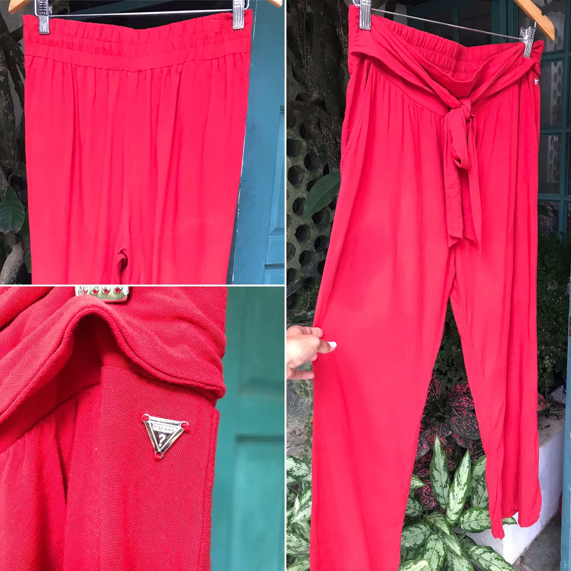 Red Guess loose pants waist tie ::: m