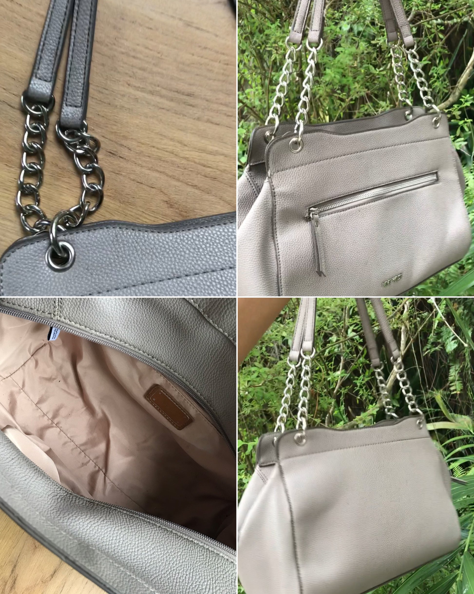 grey nine west bag *** chain straps