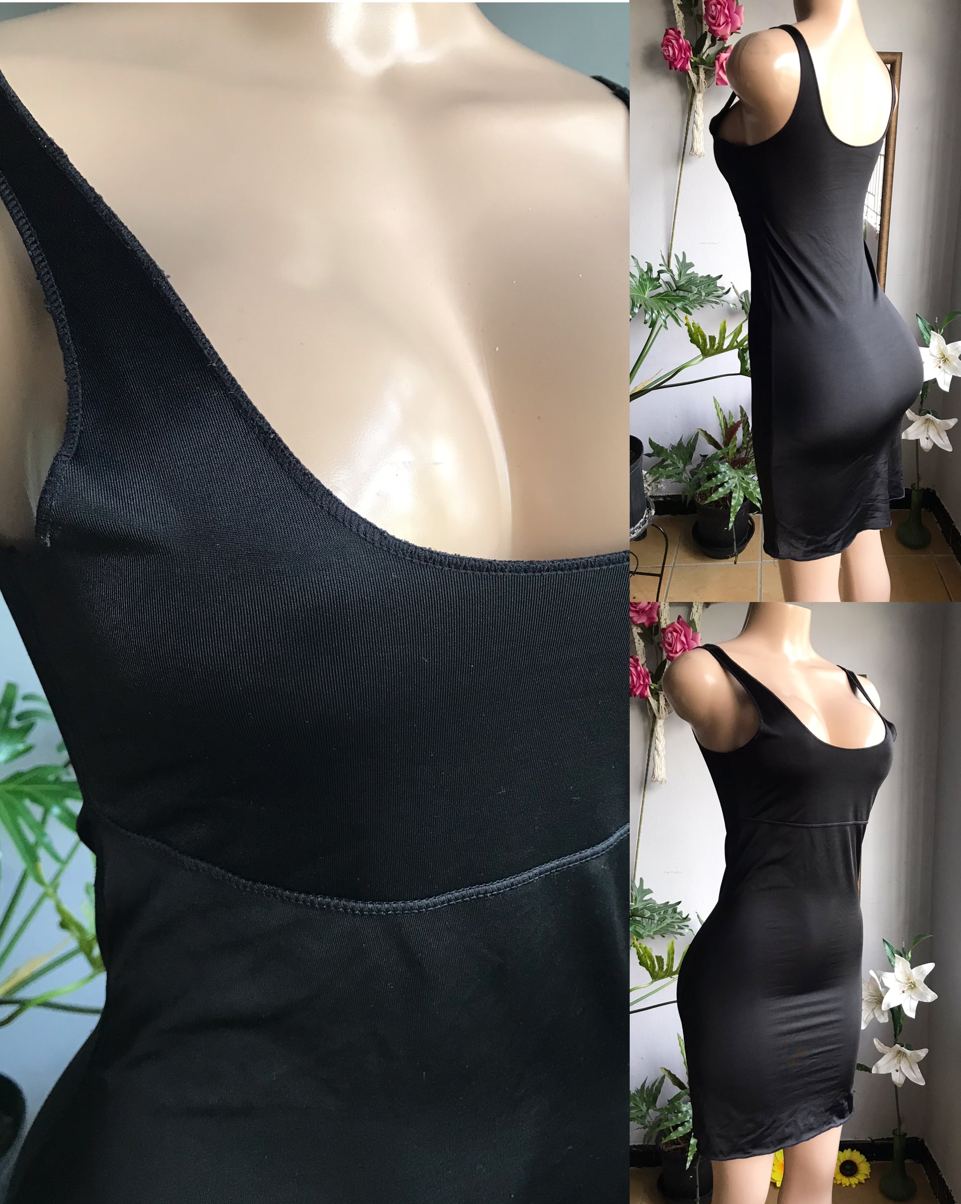 black slip dress  m