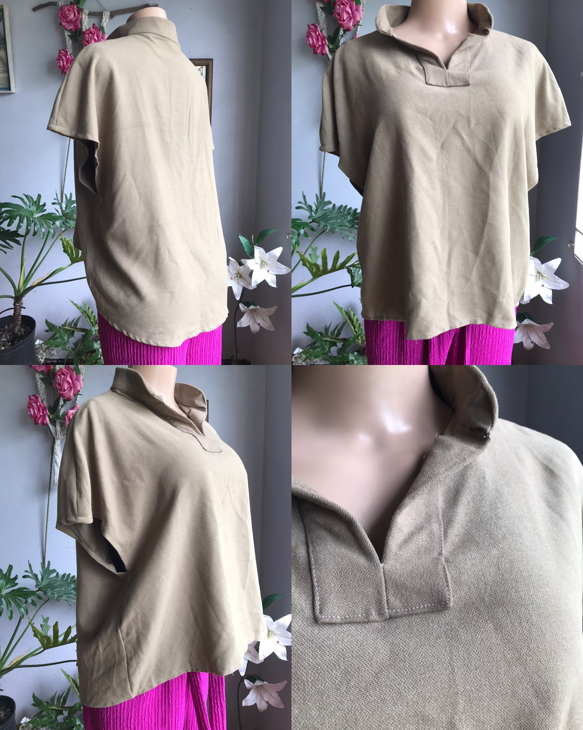 sand unisex hand made indigenous style top organic ... large to plus /XL ,,,