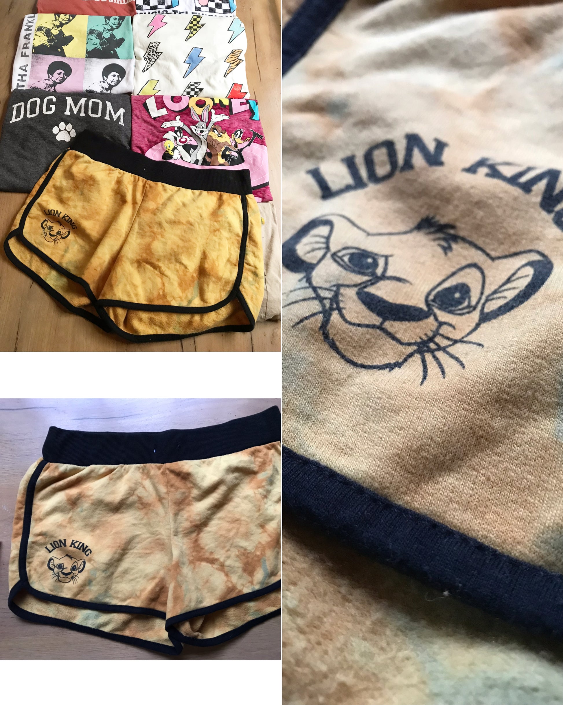 Lion King Merch Simba mustard lined comfy shorts . M . unworn