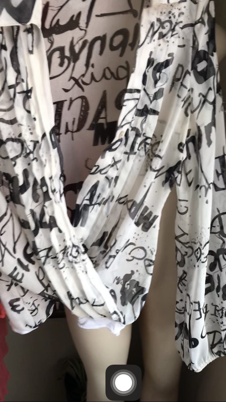 b&w text sheer bodysuit (cut flaw)
