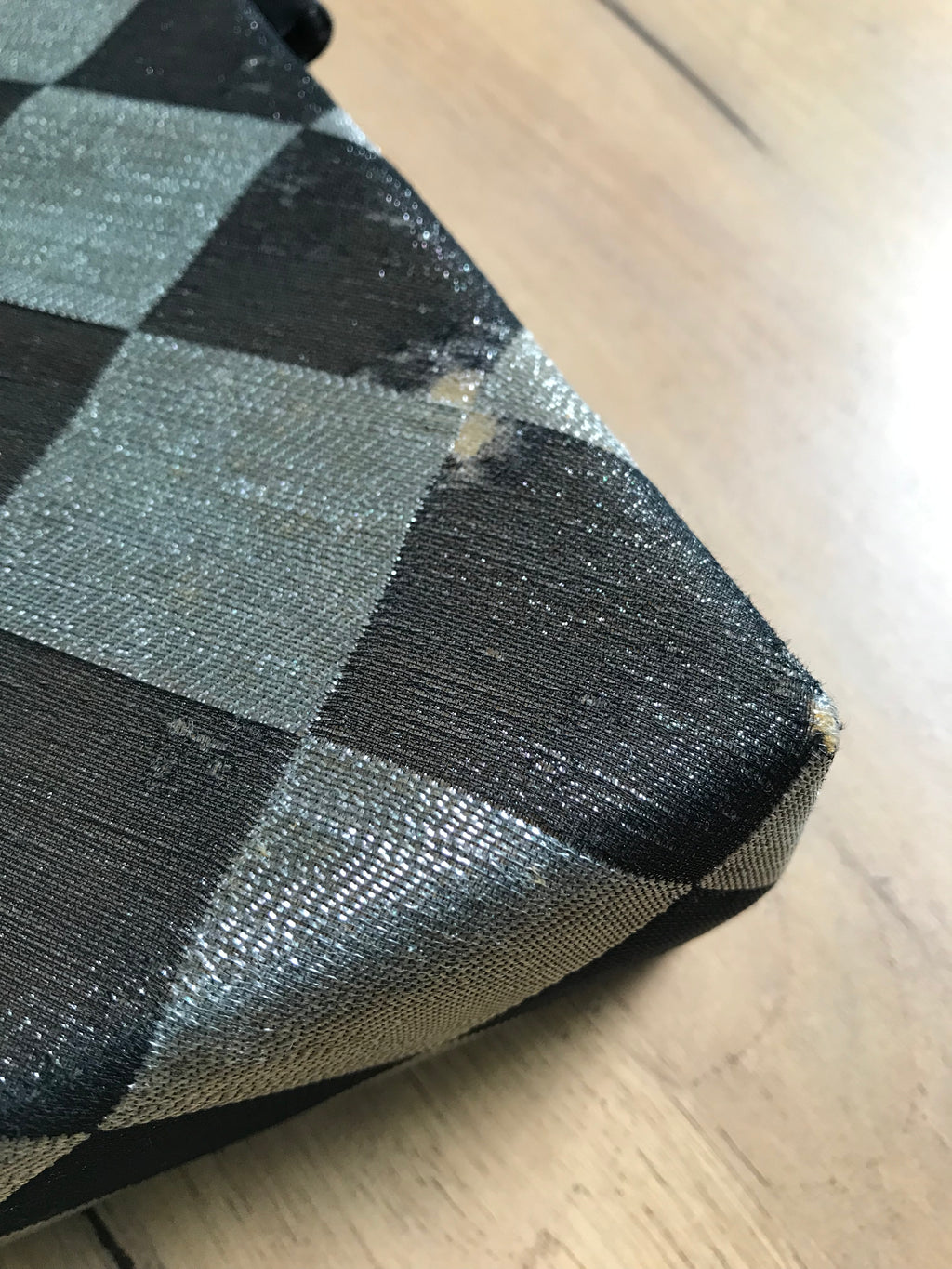 Vintage Silver Black Checkerboard Mini Bag ***