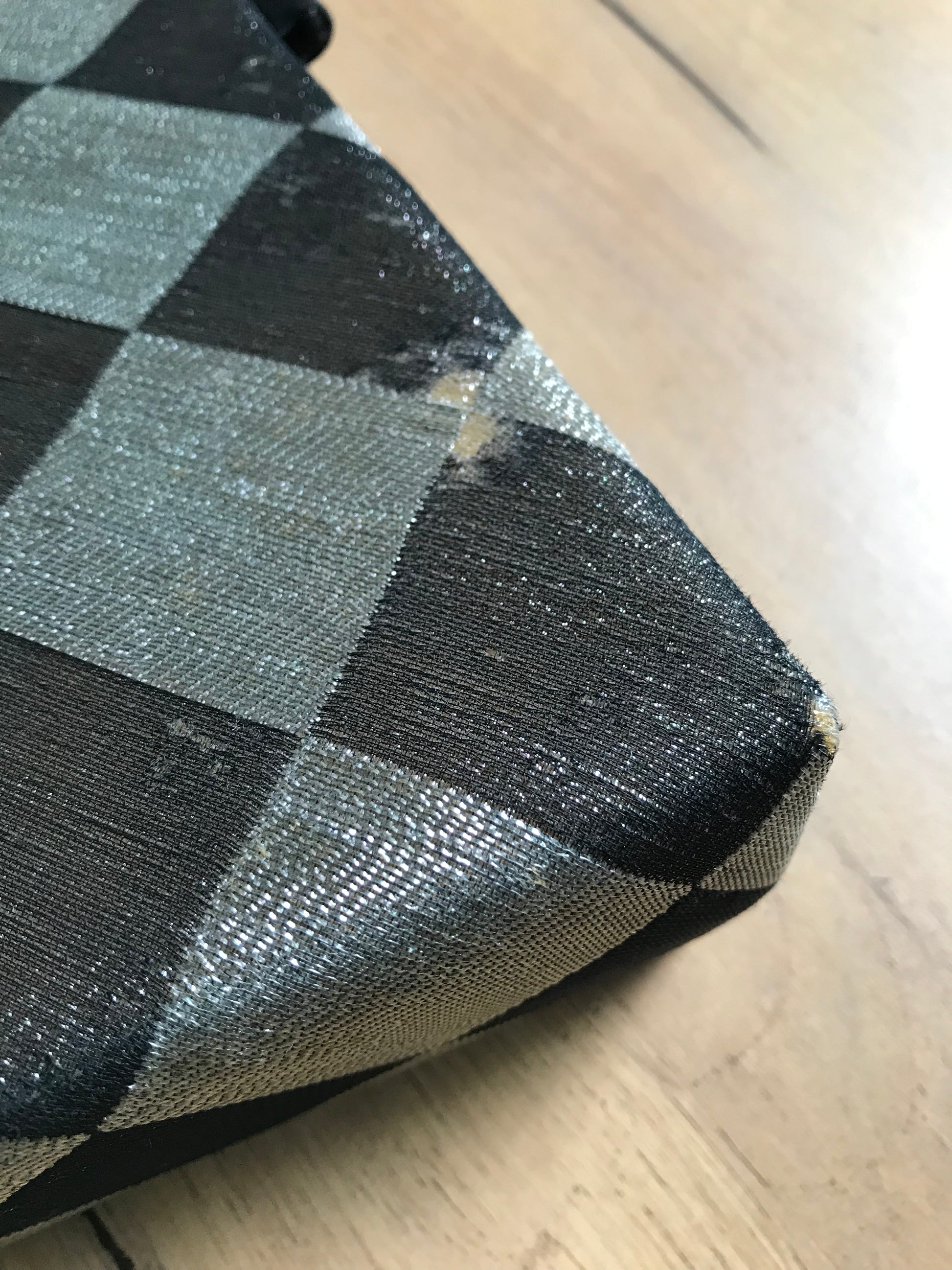 Vintage Silver Black Checkerboard Mini Bag ***