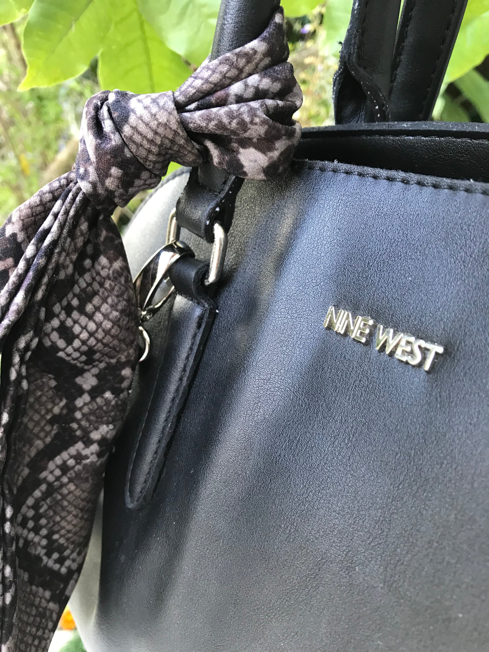 Nine West Black Leather Handbag with Crossbody strap