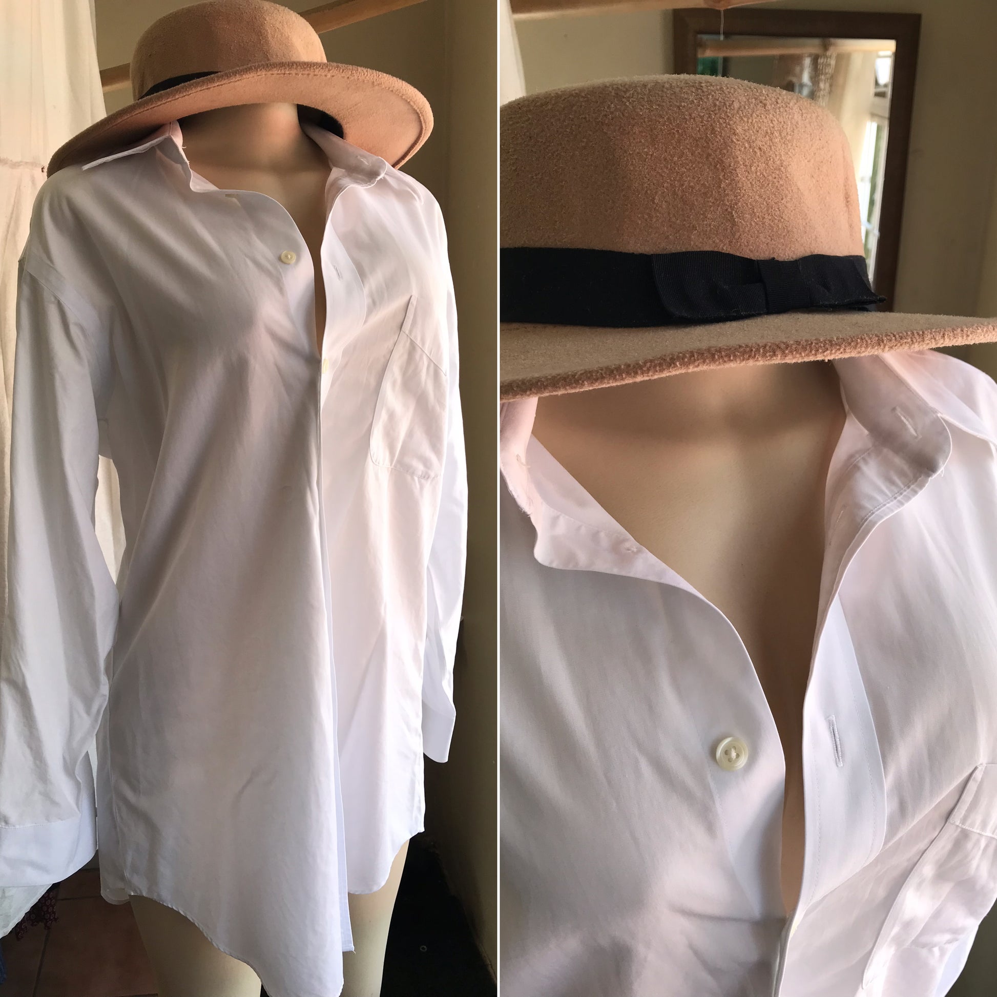 Classic Oversized Men's White Shirt Long Sleeve ,,,