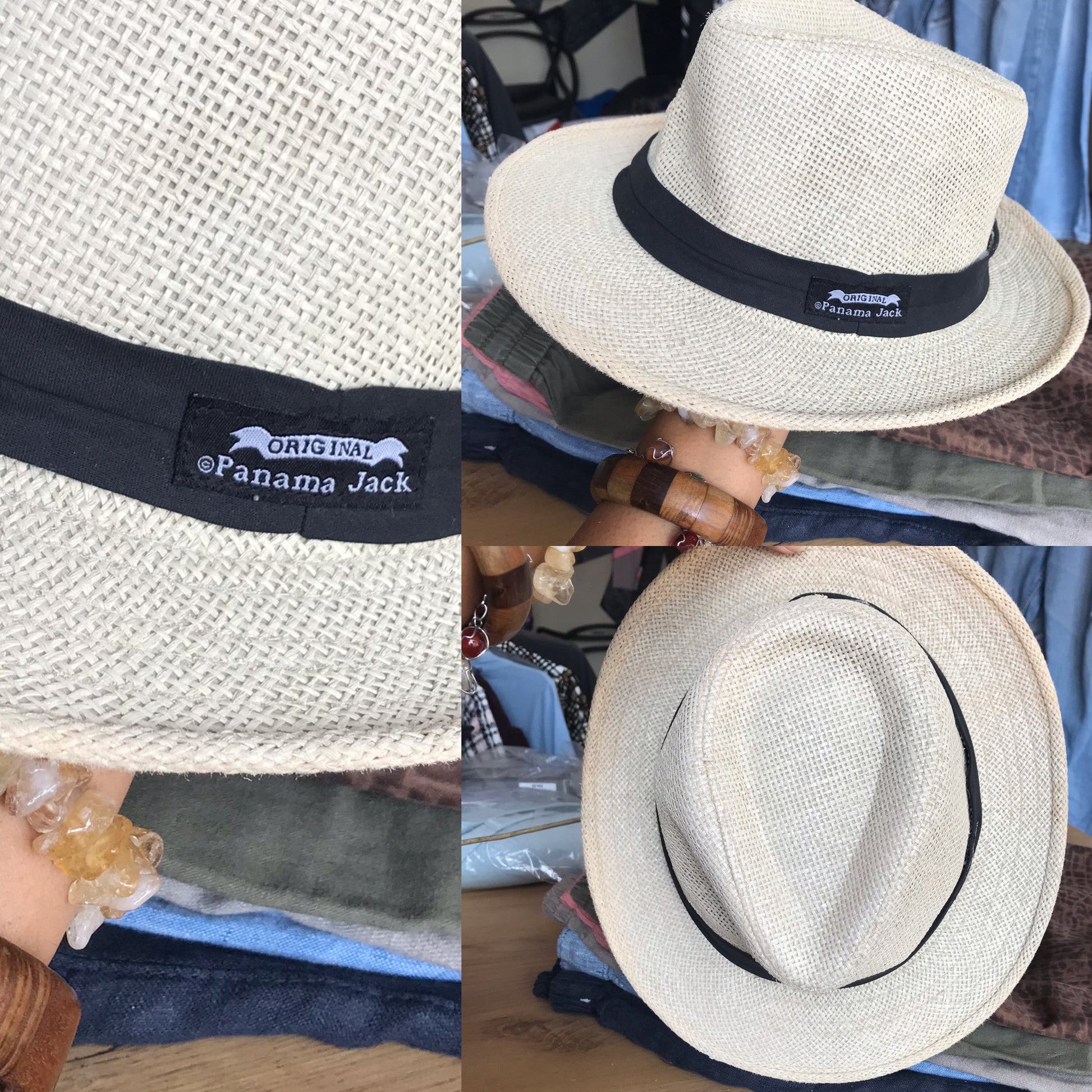 vintage panama jack straw fedora hat
