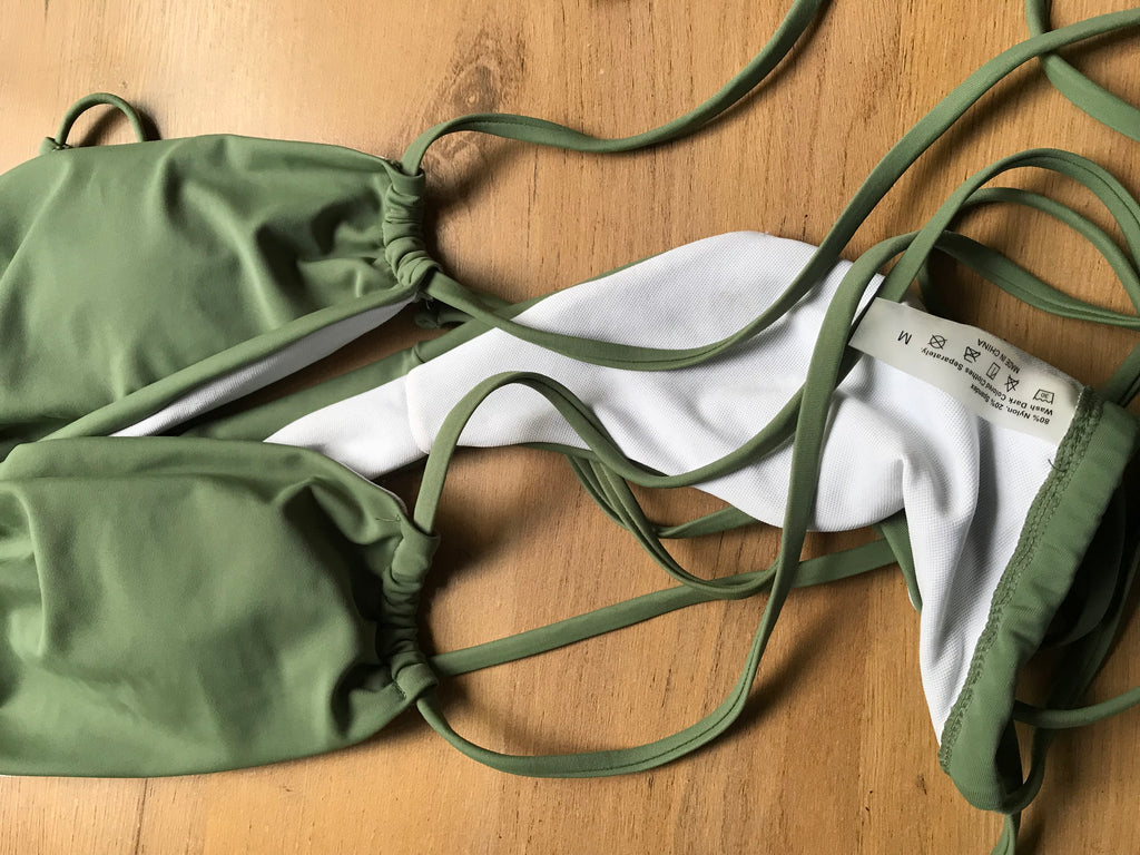 like new green cutout swim suit   m