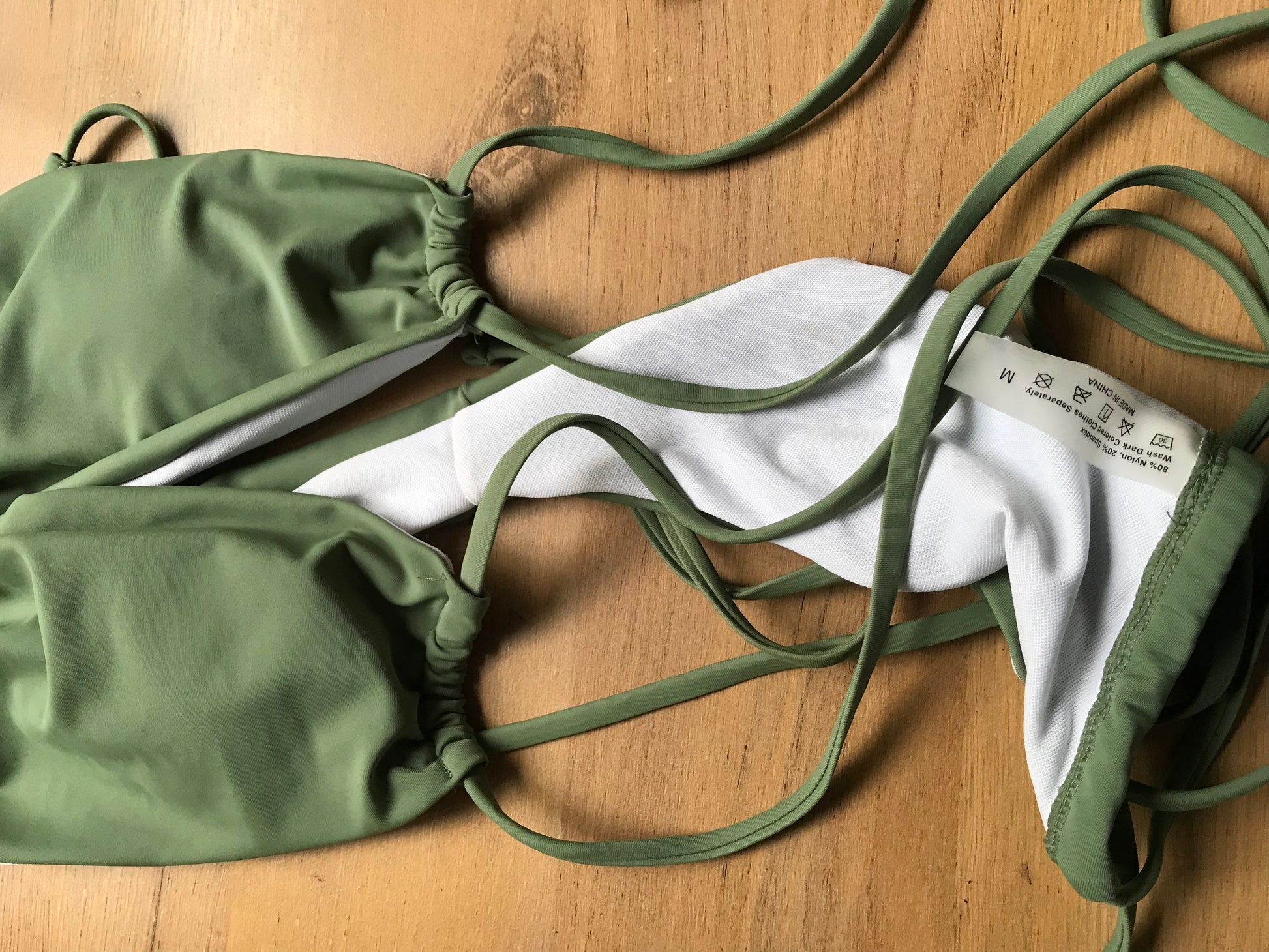 like new green cutout swim suit   m