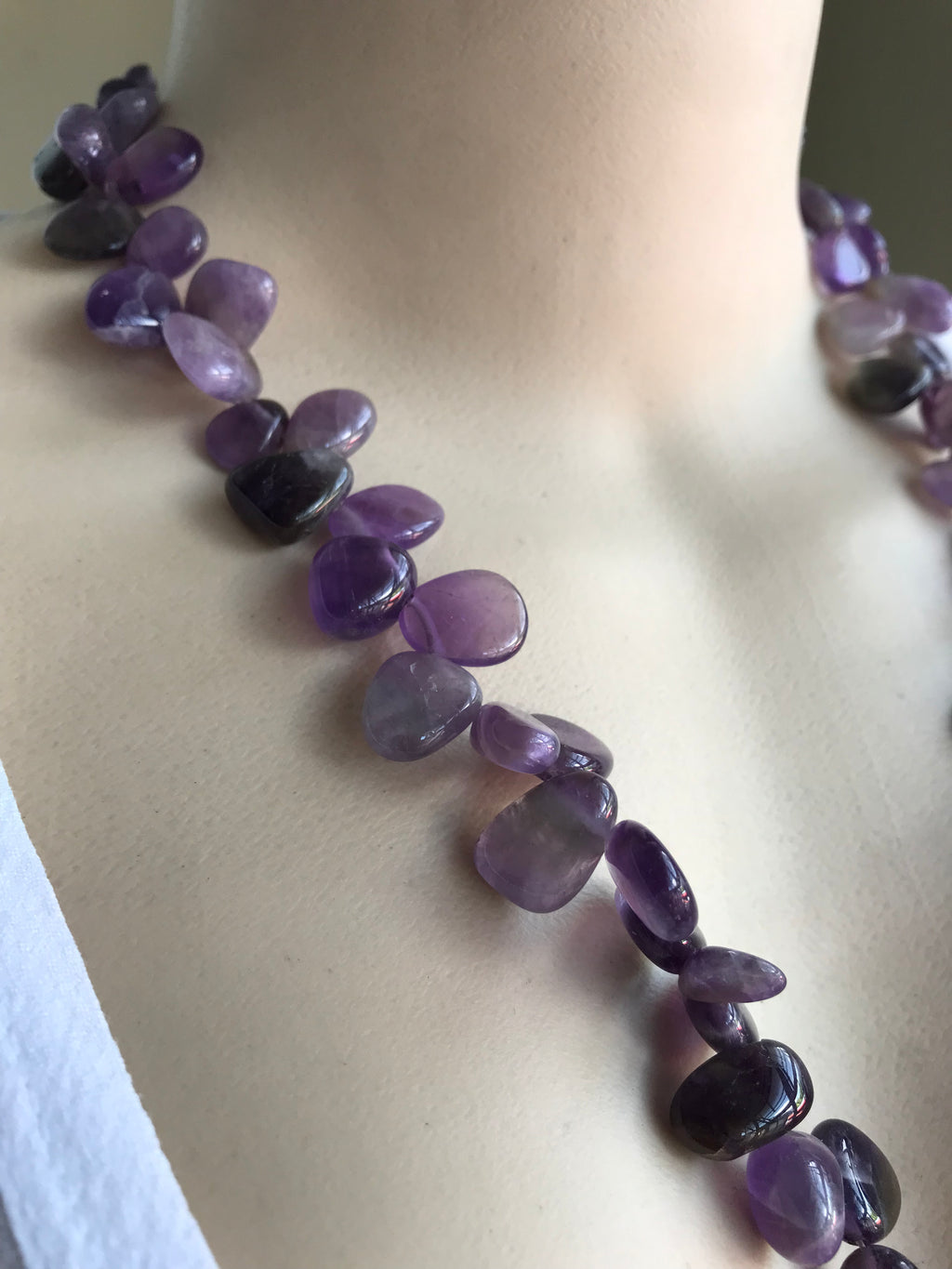Amethyst Crystal Stone necklace *** chunky