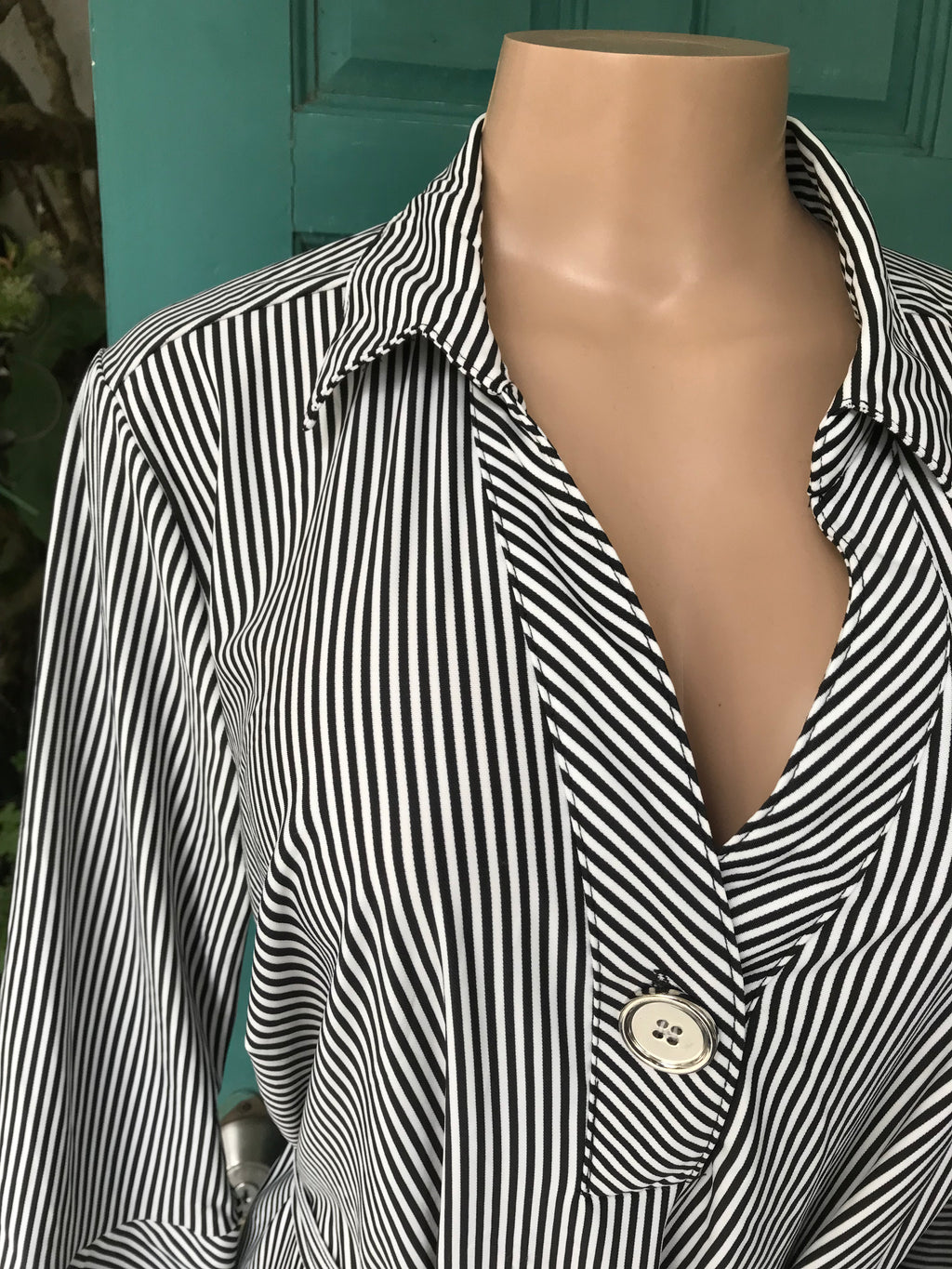 B&w Stripe shirt dress /XL