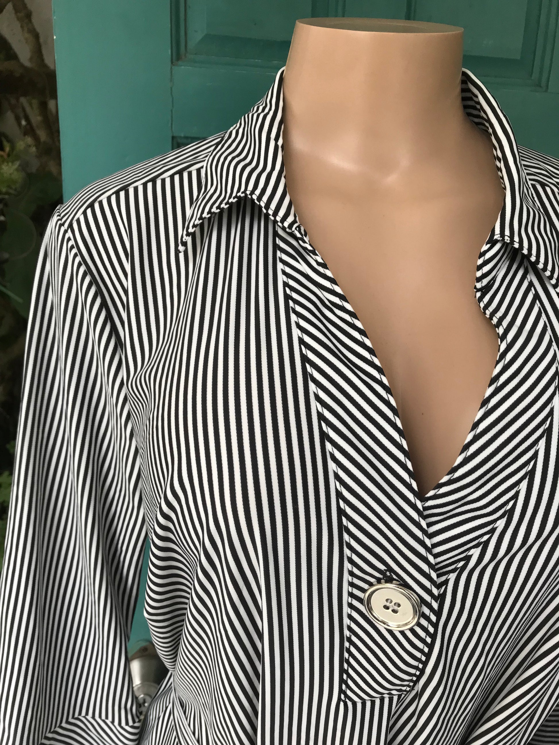 B&w Stripe shirt dress /XL