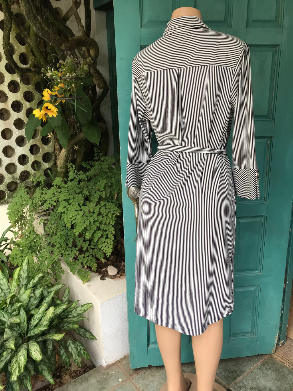B&w Stripe shirt dress /XL