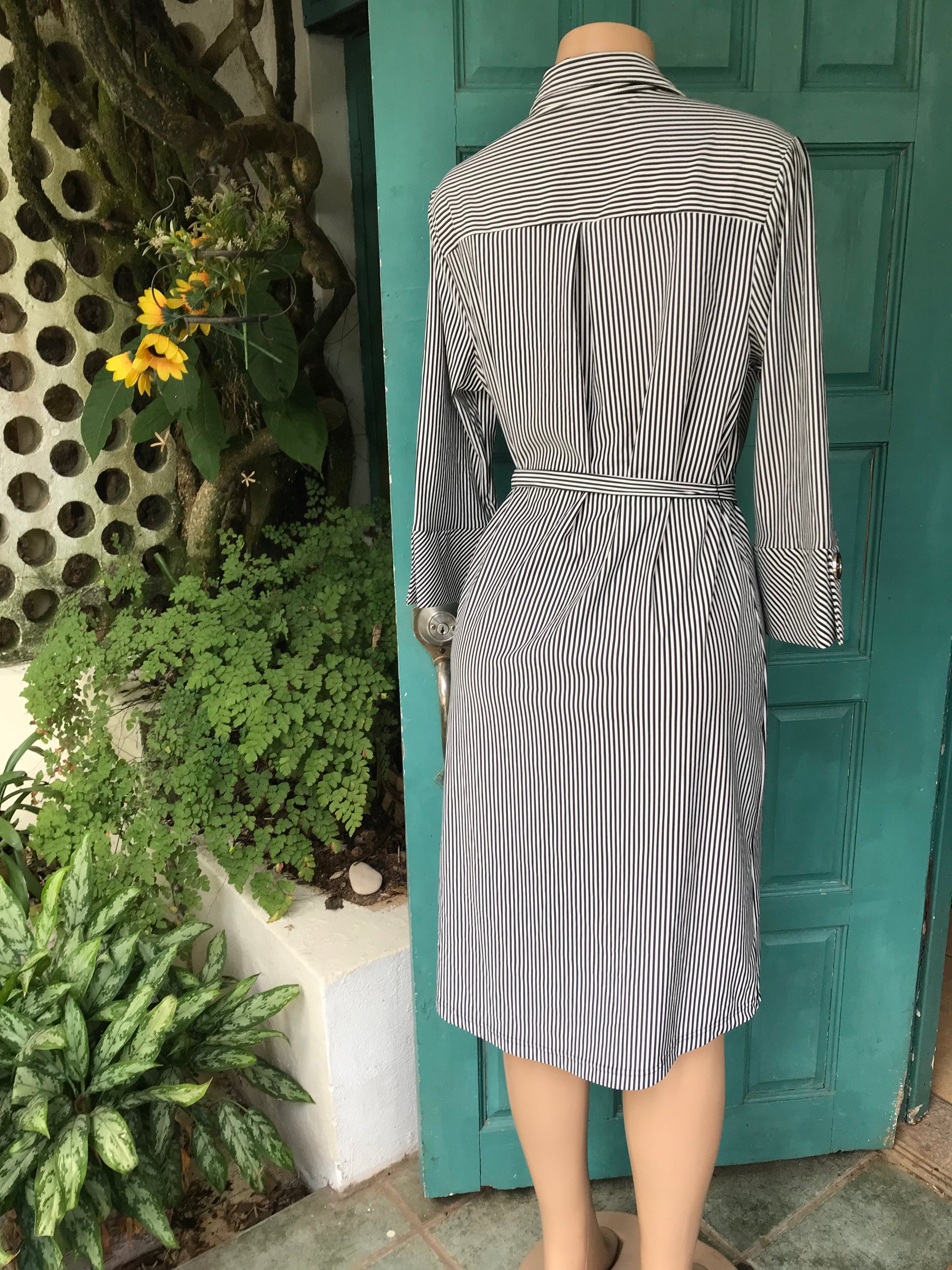 B&w Stripe shirt dress /XL