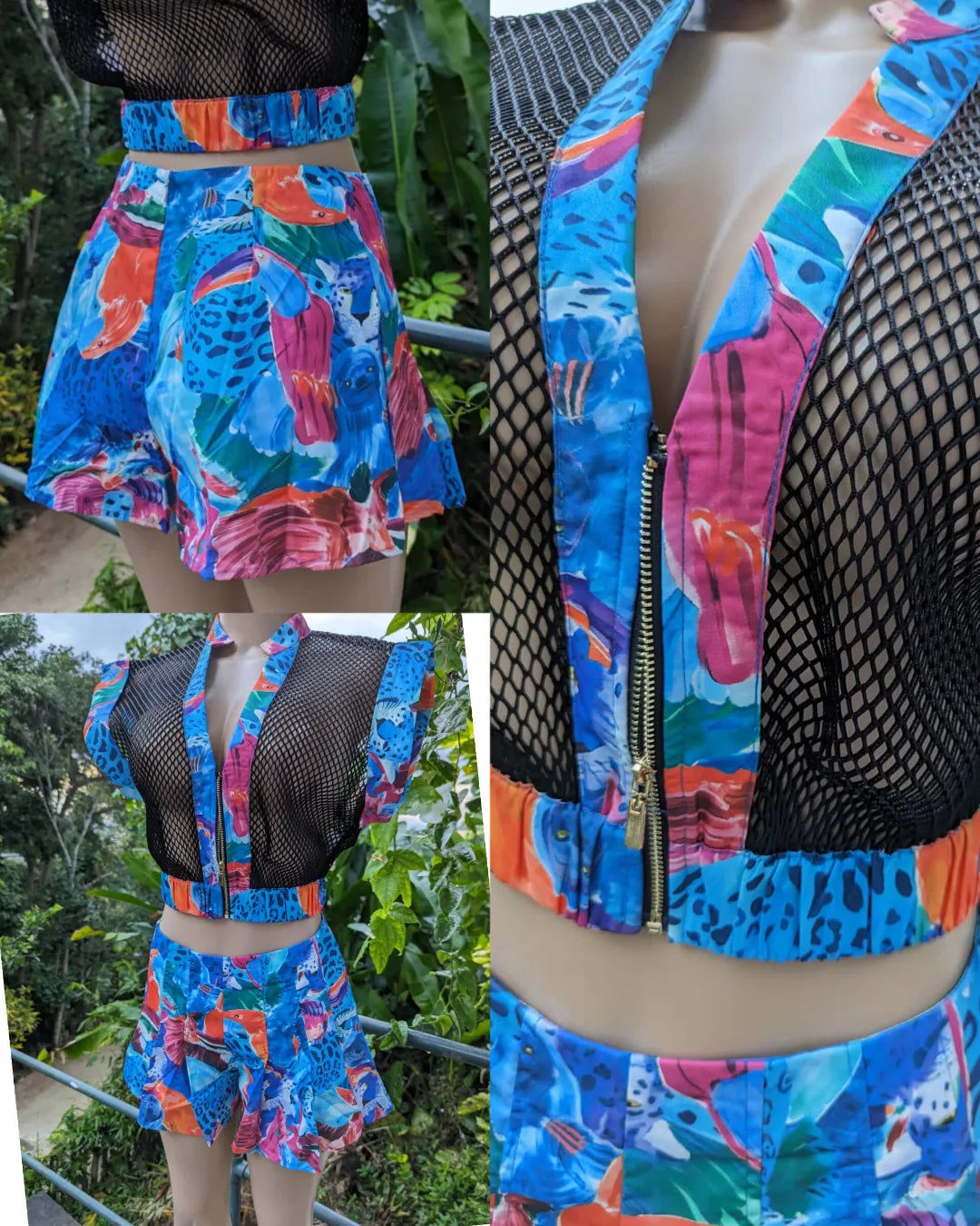 New mesh blueprint shorts set zip. S